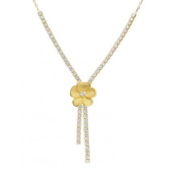 Colar Flor Crystals swarovski® VictoriaCruz Prata A5791-07DG