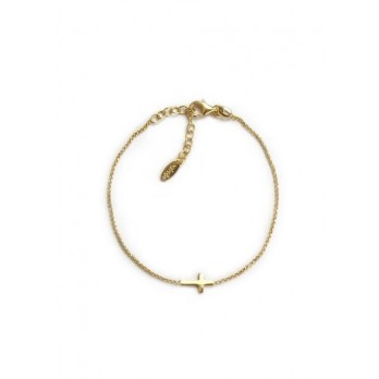 Pulseira  Cruz Amen Jewelry  Prata Dourada BRCG