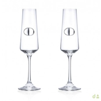 COPOS CRISTAL BOHEMIA  COM PÁ E FACA DE BOLO PVD