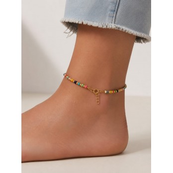 Pulseira Tornozelo Prata Dourada
