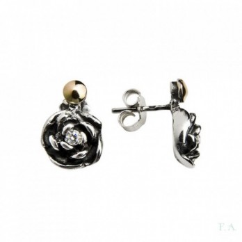 BRINCOS PRATA E OURO 9K