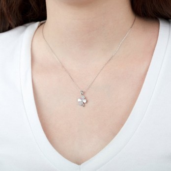 COLAR TREVO PRATA LOTUS SILVER