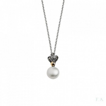 COLAR  PRATA E OURO 9K COM MARCACITES