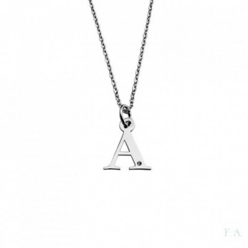 Colar FA com Letra A  PRATA