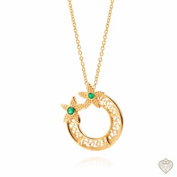 Colar Filigrana Saudade  PRATA DOURADA